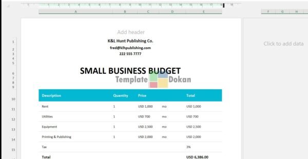 Small Business Budget Template